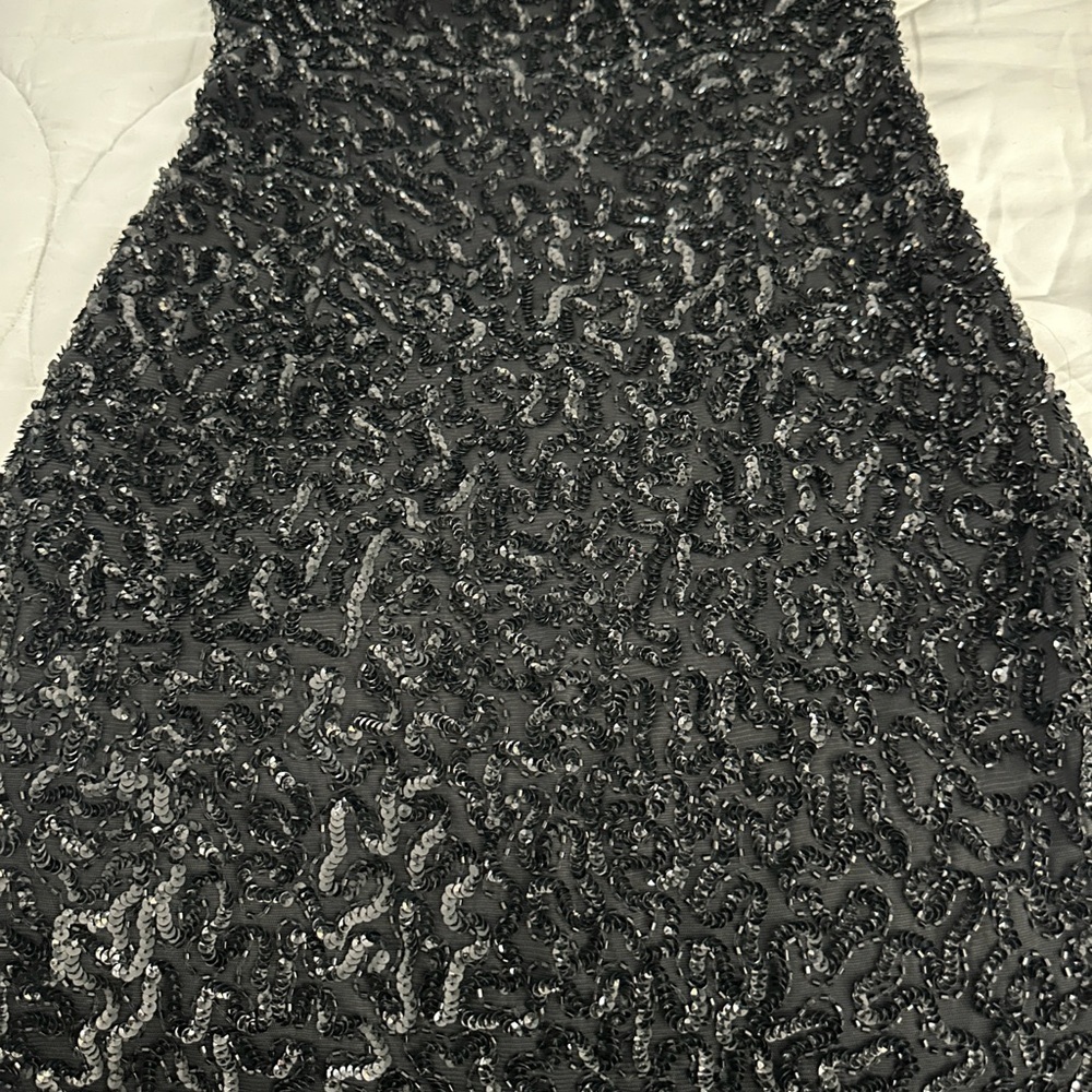 🎄Vintage Y2K Body by Victoria Secret MINI Sequin Dress strapless Black Size 12 - Picture 6 of 7
